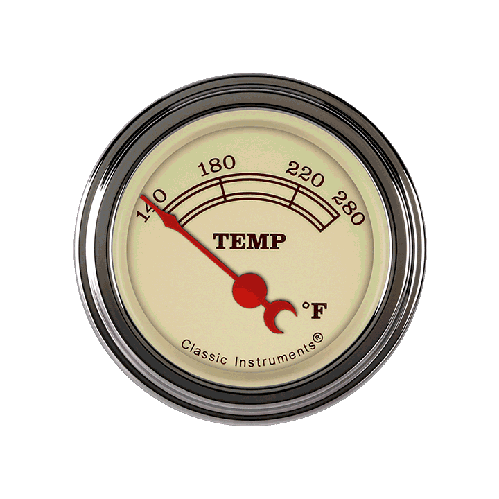 Classic Instruments VT26SLF, Vintage 2-1/8" Water Temperature Gauge