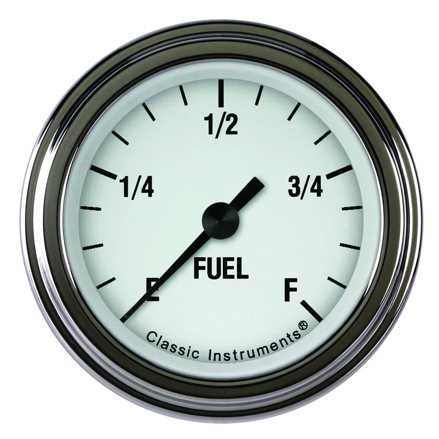 Classic Instruments WH109SLF, White Hot 2-1/8" Fuel Level Gauge