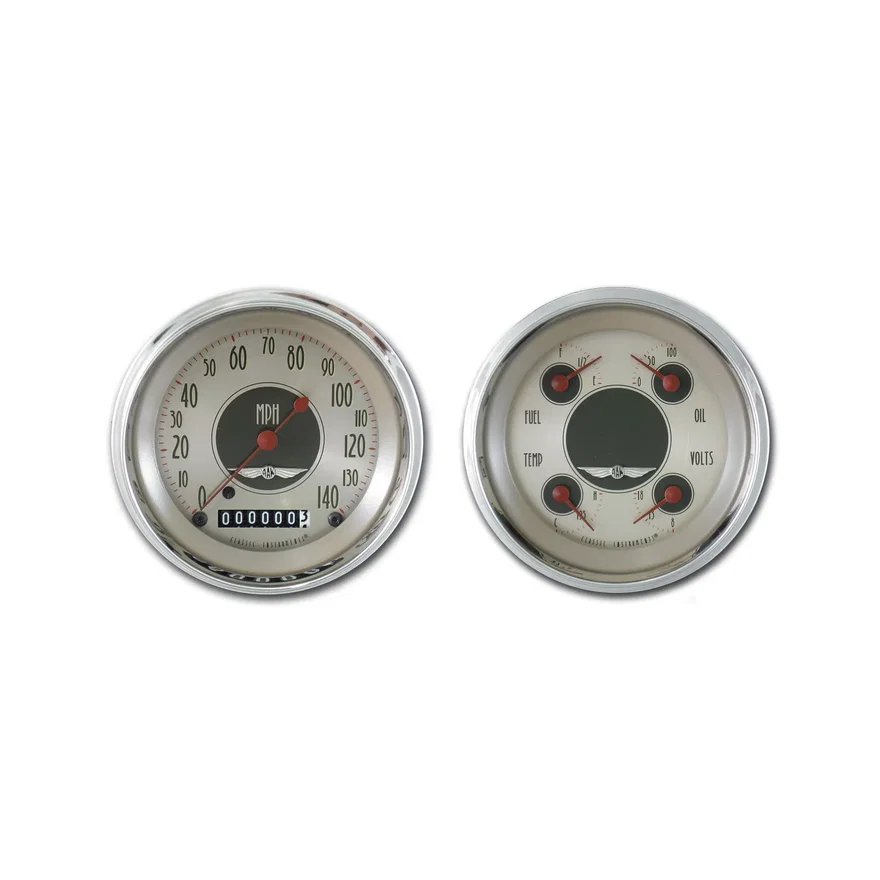 Classic Instruments AN02SHC, American Nickel Two Gauge Set