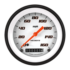 Velocity White 3-3/8" Speedometer Gauge image 1