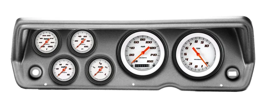 Classic Instruments CDDU70VSW101BA, 1970-76 Duster Velocity White Full Sweep Six Gauge Set Mopar