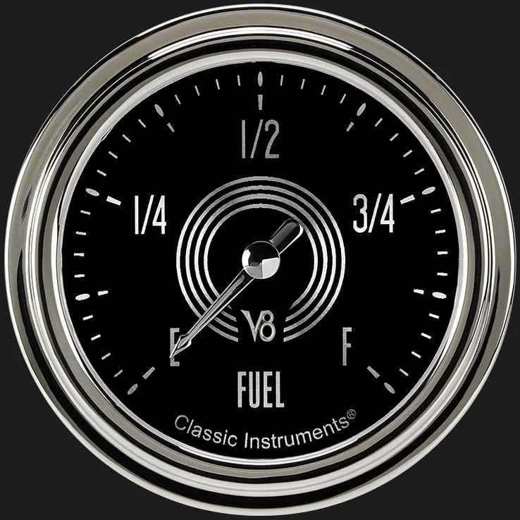 Classic Instruments V8SR309SLC, V8 Speedster 2-5/8" Fuel Level Gauge