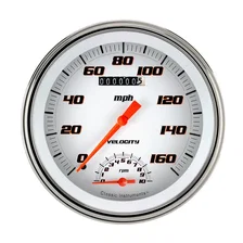 Velocity White 5" Speedtachular Speedometer Gauge image 1