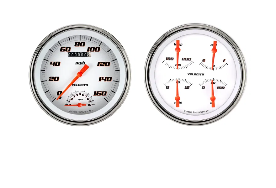 Classic Instruments VS62WSLF, Velocity White 5" Speedtach & Quad-GM