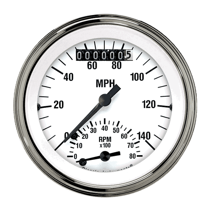 White Hot 3" Ultimate Speedometer Gauge