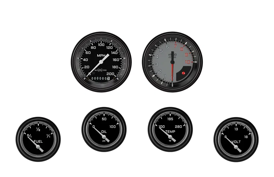 Classic Instruments AX201GBLF, AutoCross Gray Six Gauge Set