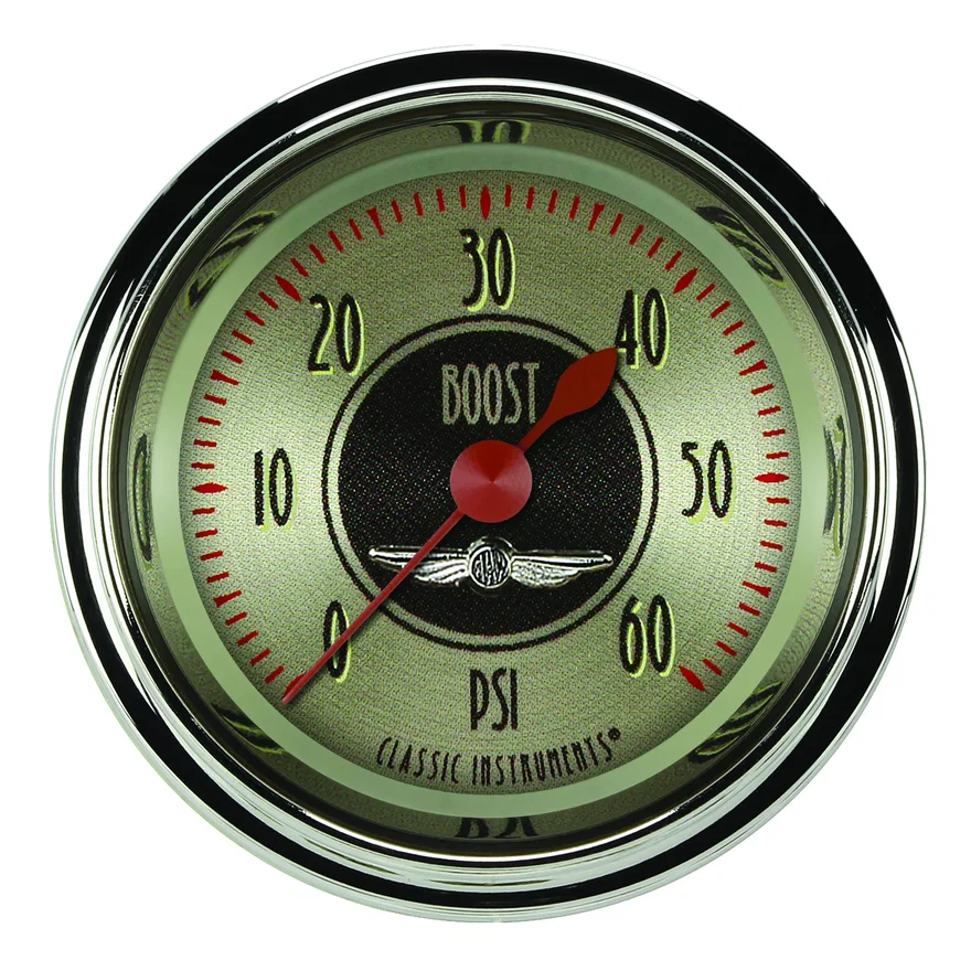 Classic Instruments AN143SHC, All American Nickel 2-1/8" Boost Gauge (60 PSI)