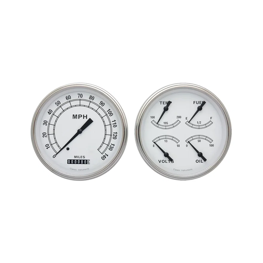 Classic Instruments CT47CW52-LS, White Truck Package