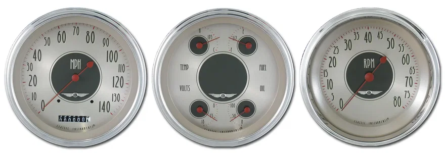 Classic Instruments AN53SLC, American Nickel Three Gauge Set