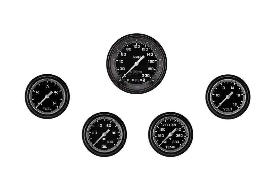 Classic Instruments AX300GBLF, AutoCross Gray Five Gauge Set