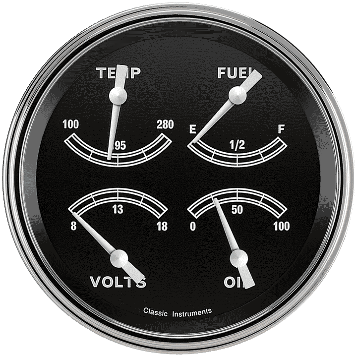 Classic Instruments TR31SLF, Traditional 4-5/8" Quad Gauge