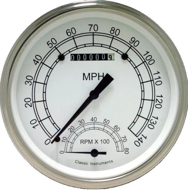 Classic Instruments CW50SLF, White 4-5/8" Speedtachular