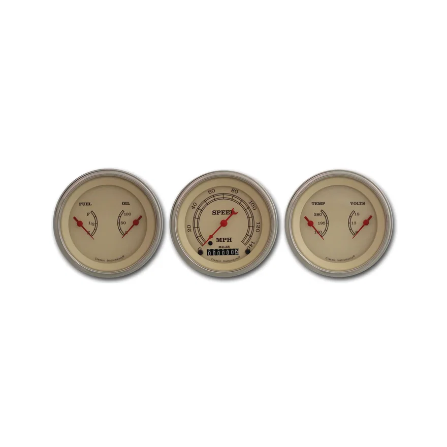 Classic Instruments VT04SLC, Vintage 3" Speedo/2 Duals-GM