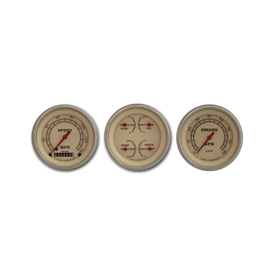 Classic Instruments VT03SLC, Vintage 3" Speedo/Quad/Tach-GM