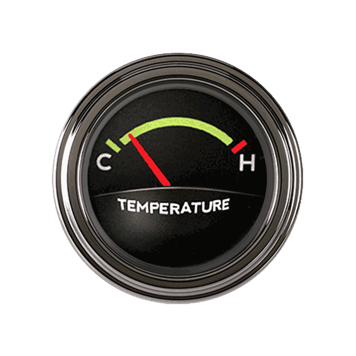 Classic Instruments TE26ASLF, Tetra Series, Authentic Temp Gauge