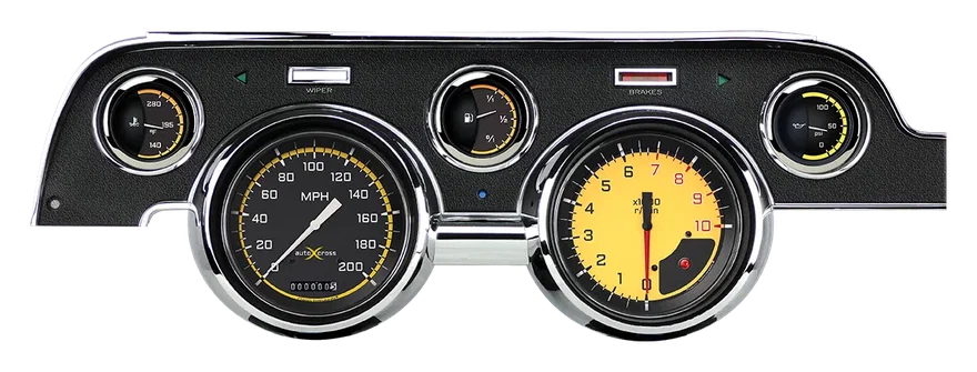 Classic Instruments MU67AXY, Autocross Yellow Package for Ford Mustang