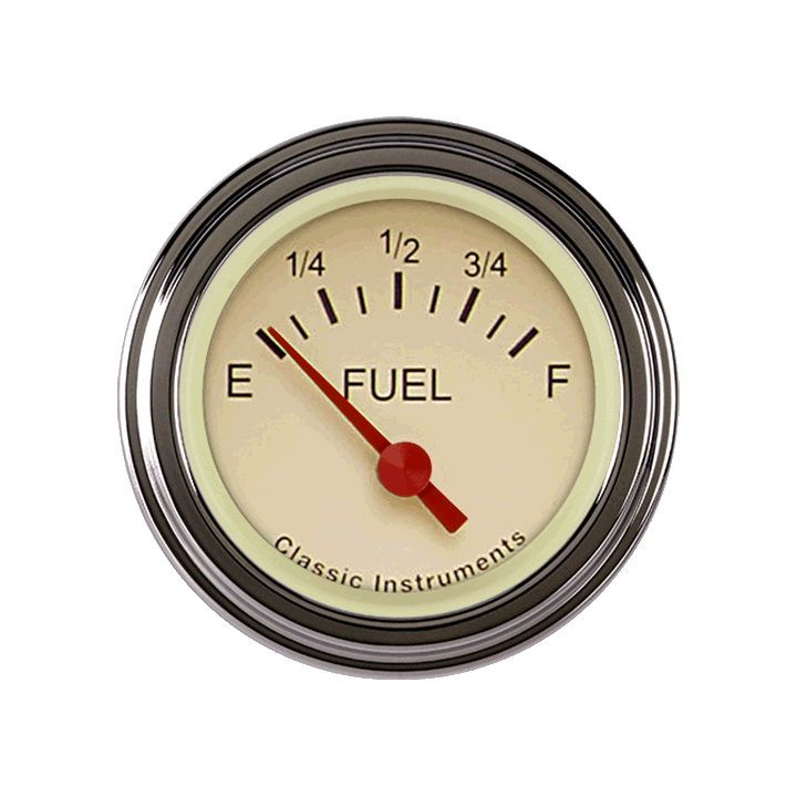 Classic Instruments TE11TSLF, Tetra Series, Tan Fuel Level Gauge (1975-2010 Ohm)
