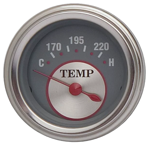 Classic Instruments SS26SLC, Silver Series 2-1/8" Water Temperature Gauge