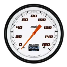 Velocity White 4-5/8" Speedometer Gauge w/ Info Screen image 1