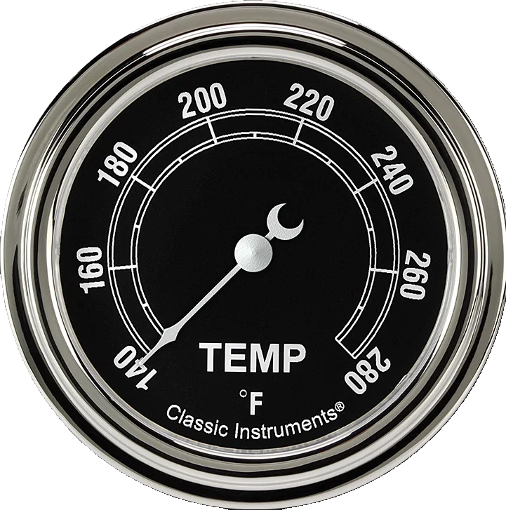 Classic Instruments TR326SLF-08, Traditional 2-5/8" Short Sweep Water Temperature Gauge