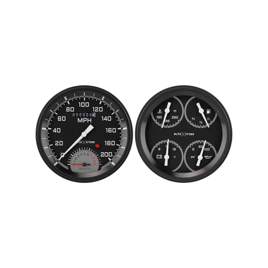 Classic Instruments AX62GBLF, AutoCross Gray Two Gauge Set