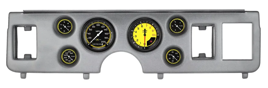 Classic Instruments CDMU79AXY101BA, 1979-86 Mustang AutoCross Yellow Full Sweep 6 Gauge Set Ford