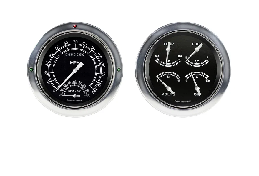 Classic Instruments CT54TR62-LS, Traditional 5" Speedometer/Tachometer/Quad-Ls for 1954-1955 Chevy Truck