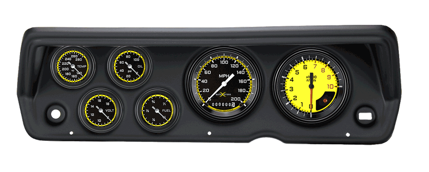 Classic Instruments CDDU70AXY101BL, AutoCross Yellow Series Full Sweep for Plymouth Duster