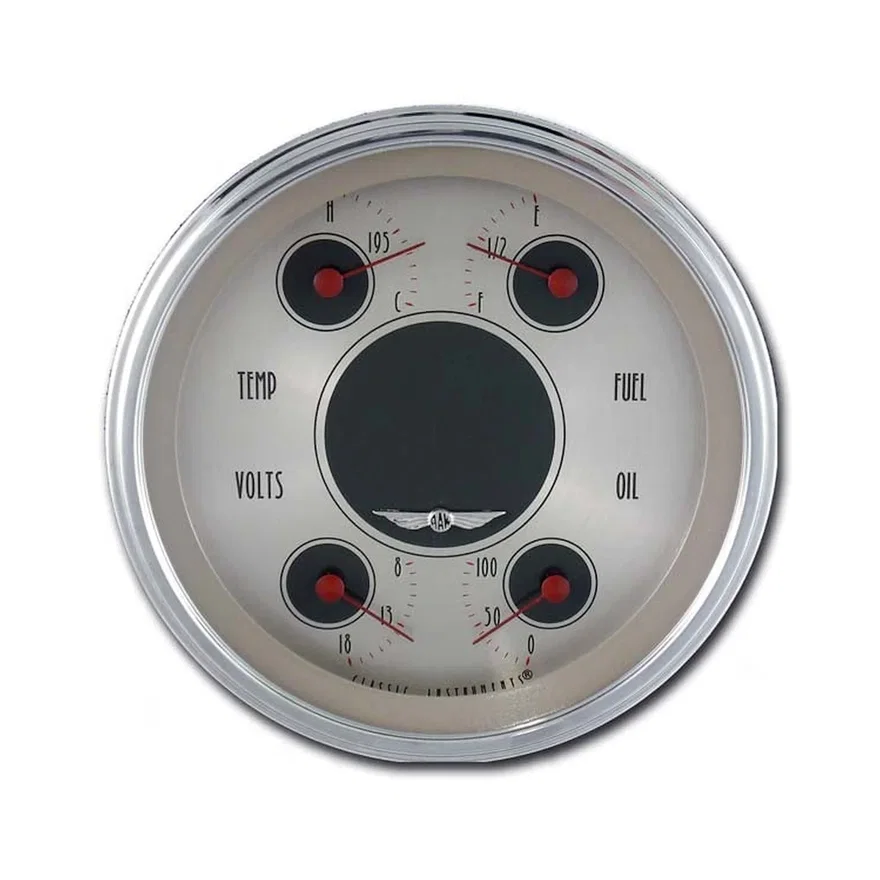 Classic Instruments AN75SLC, All American Nickel 4-5/8" Quad Gauge