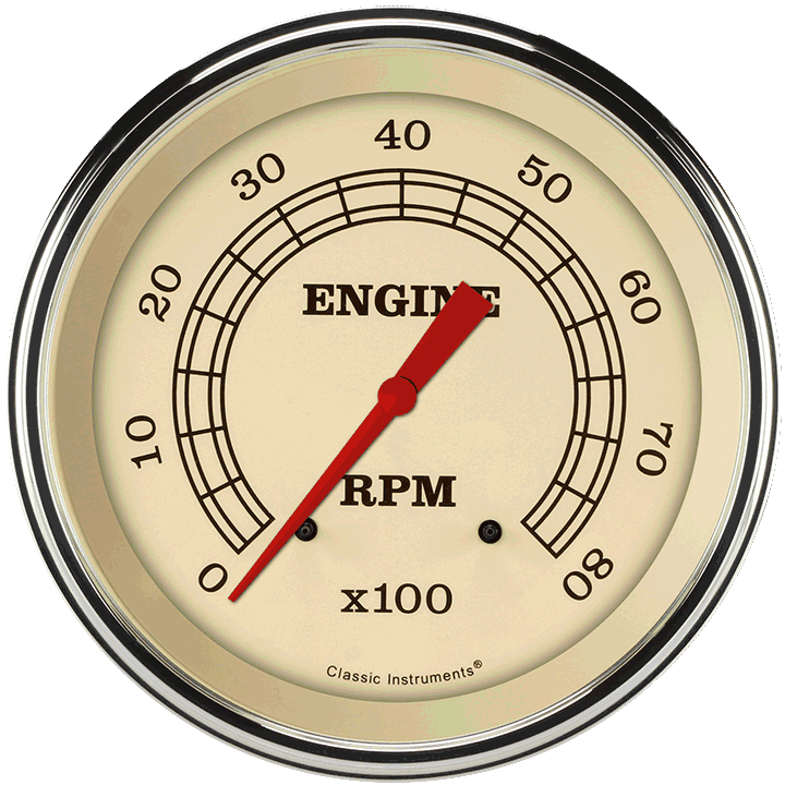 Classic Instruments VT71SLF, Vintage 4-5/8" Tachometer Gauge