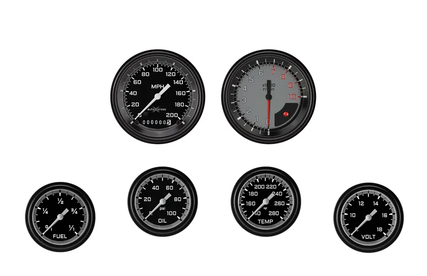 Classic Instruments AX301GBLF, AutoCross Gray Six Gauge Set