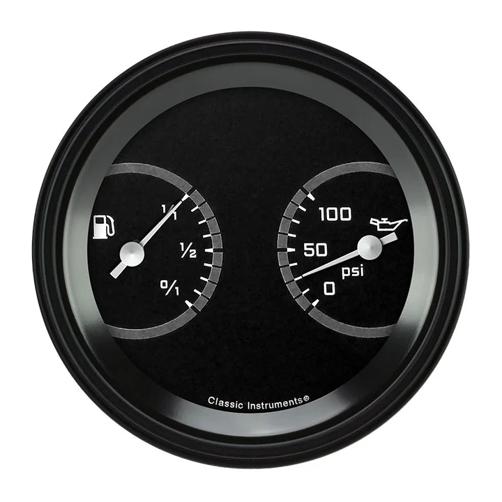 Classic Instruments AX72GBLF, AutoCross Gray 3-3/8" Fuel & Oil Dual
