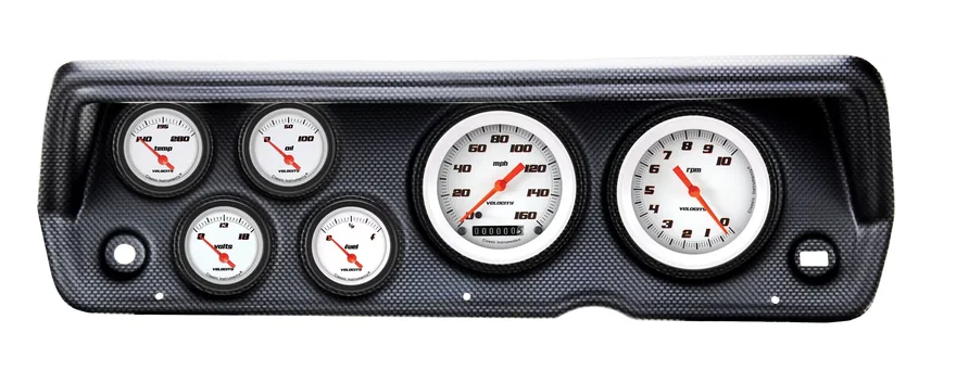 Classic Instruments CDDU70VSW01CF, 1970-76 Duster Velocity White Six Gauge Set Mopar