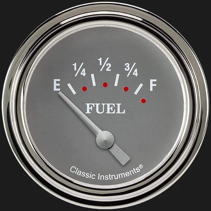 Classic Instruments SG211SLF, Silver Gray 2-5/8" Fuel Level Gauge