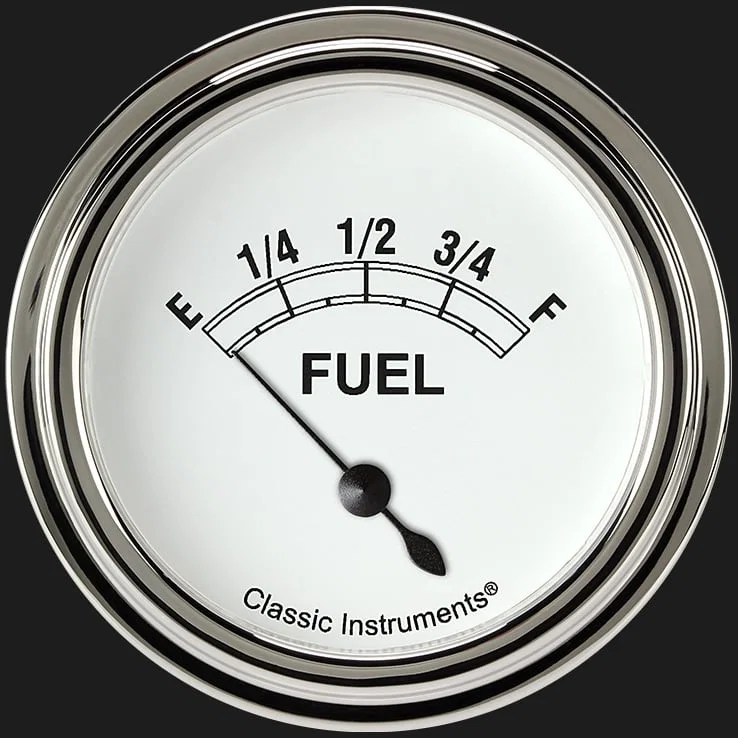 Classic Instruments CW211SLF, White 2-5/8" Fuel Level Gauge