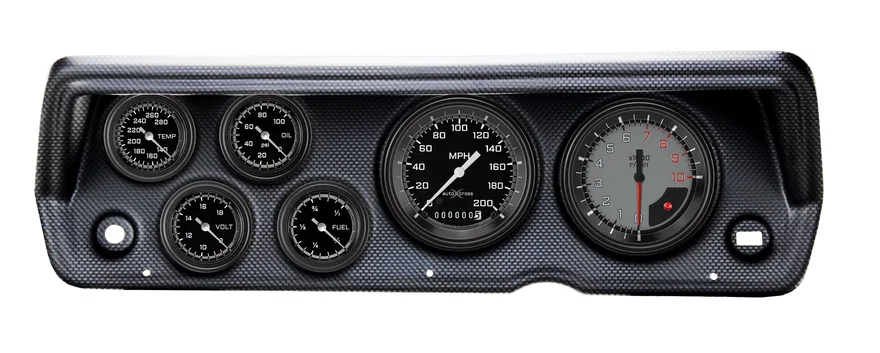 Classic Instruments CDDU70AXG101CF, 1970-76 Duster AutoCross Gray Full Sweep Six Gauge Set Mopar