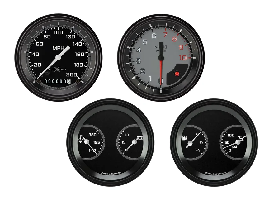 Classic Instruments AX05GBLF, AutoCross Gray Four Gauge Set