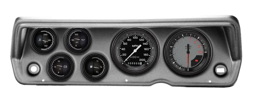 Classic Instruments CDDU70AXG01BA, 1970-76 Duster AutoCross Gray Six Gauge Set Mopar