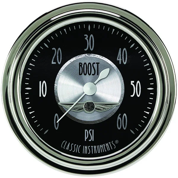 Classic Instruments AT343SLC, All American Tradition 2-5/8" Boost Gauge (60 PSI)