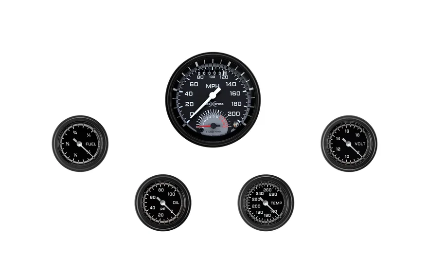 Classic Instruments AX135GBLF, AutoCross Gray Full Sweep Ultimate Gauge Set