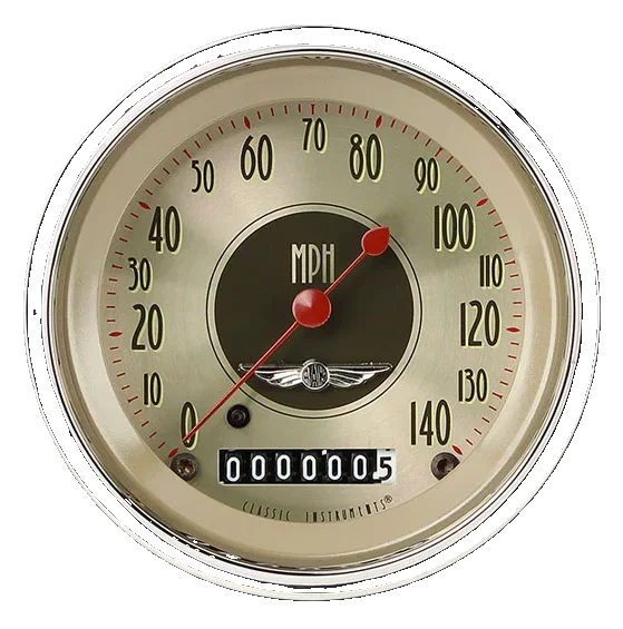All American Nickel 3-3/8" Speedometer Gauge