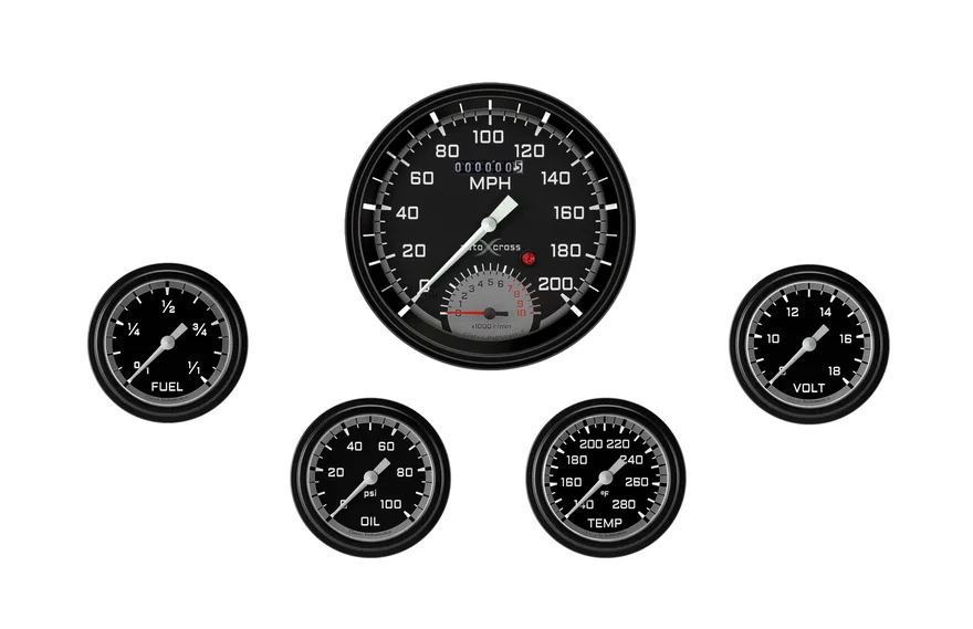 Classic Instruments AX365GBLF, AutoCross Gray Five Gauge Set