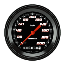 Velocity Black 3-3/8" Speedometer Gauge image 1