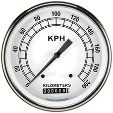 White 4-5/8" Speedometer Gauge image 1
