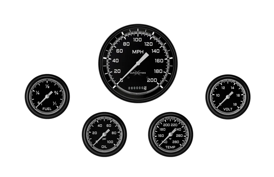 Classic Instruments AX354GBLF, AutoCross Gray Five Gauge Set