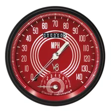 V8 Red Steelie 5"  Speedtachular Speedometer Gauge image 1