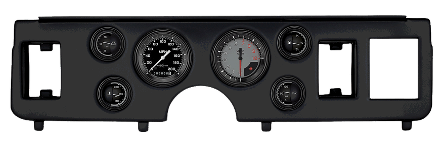 Classic Instruments CDMU79AXG01BL, AutoCross Gray Series Short Sweep Gauge Set for Ford Mustang