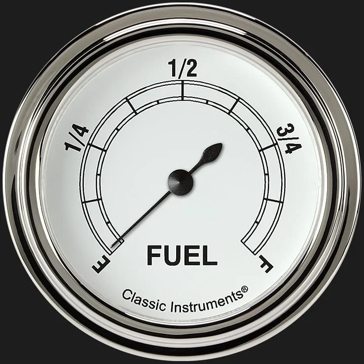 Classic Instruments CW309SLF, White 2-5/8" Fuel Level Gauge
