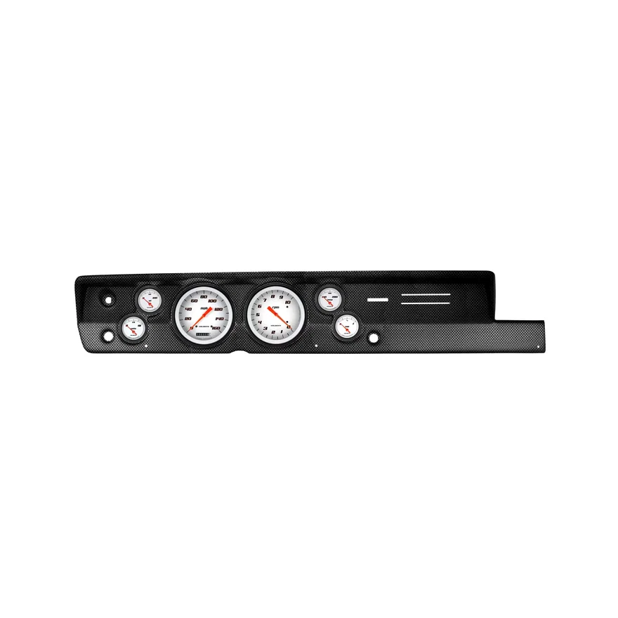 Classic Instruments CDPB67VSW51CF, 1967-69 Plymouth Barracuda Velo White Six Gauge Set Mopar