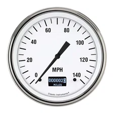 White Hot 4-5/8" Speedometer Gauge with Information Screen image 1